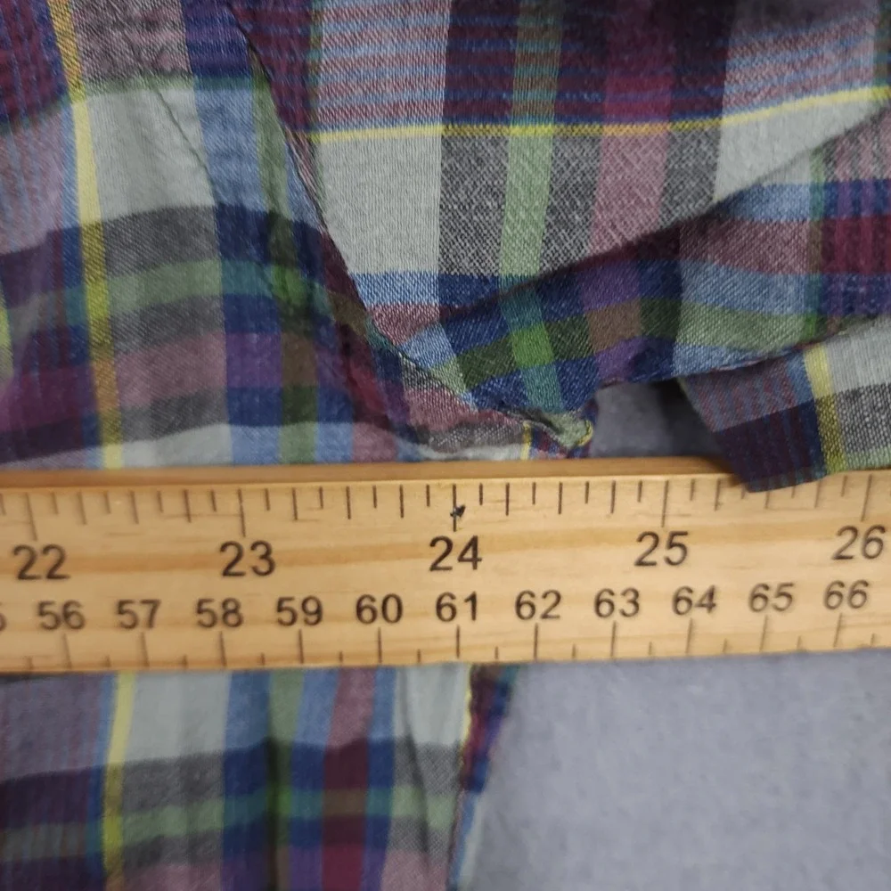 Polo Ralph Lauren G.I. Shirt Mens L Multi‎ Plaid Short Sleeve Grunge Streetwear
